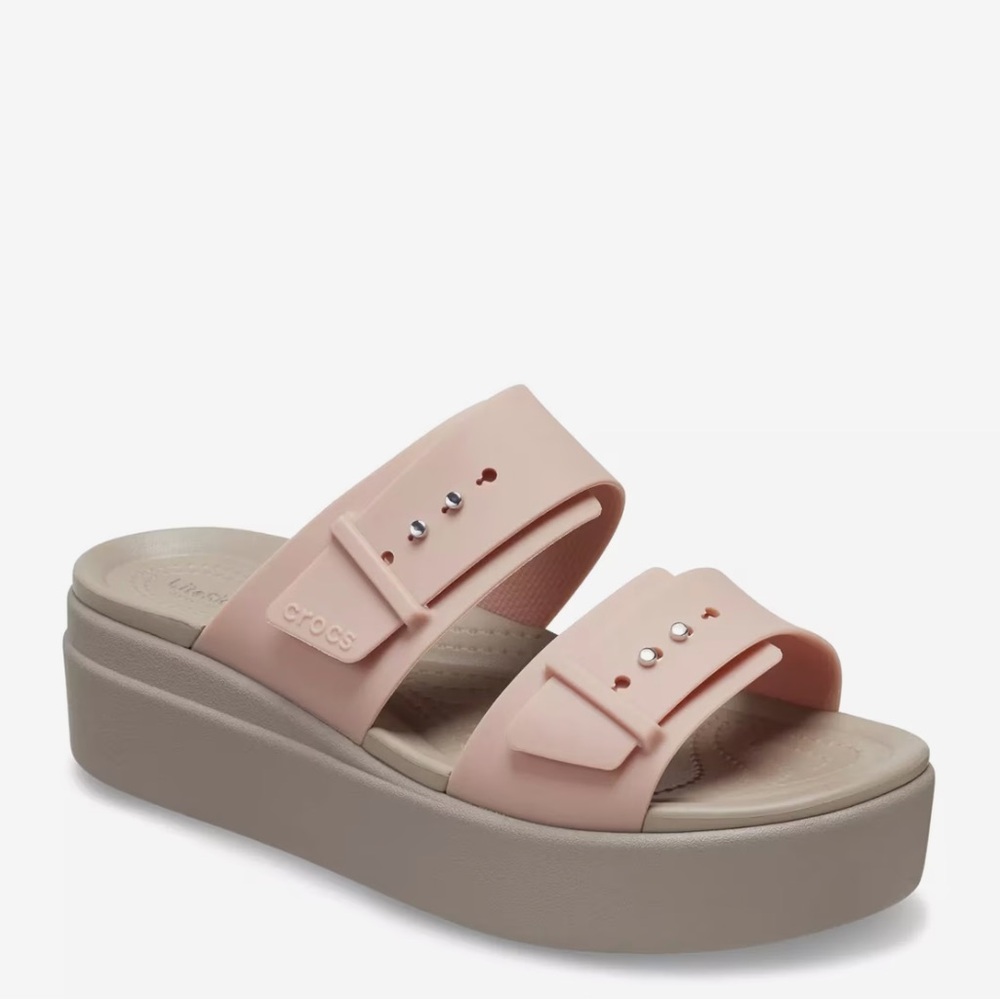 Crocs Brooklyn Low Wedge Sandal Light Pink - Women's